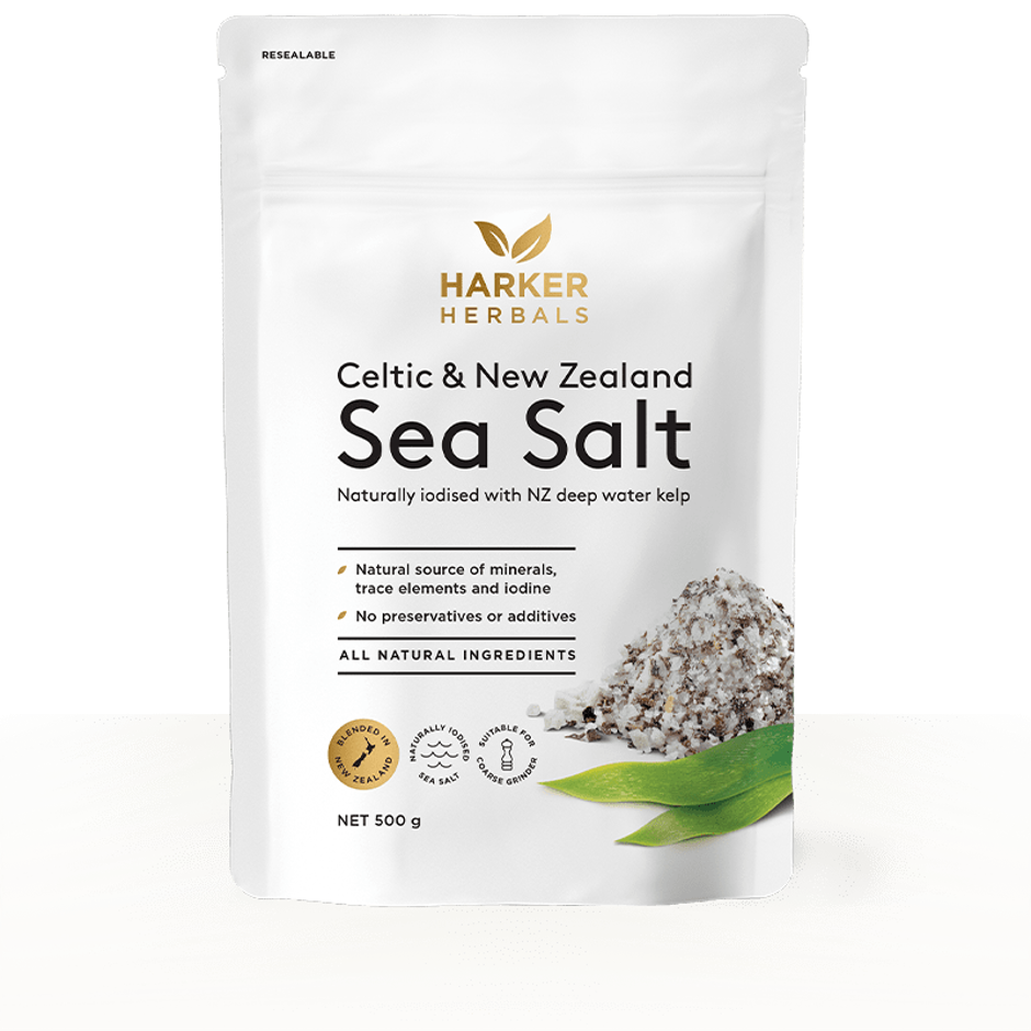 HARKERS HERBALS CELTIC & NZ SEA SALT WITH KELP 500G