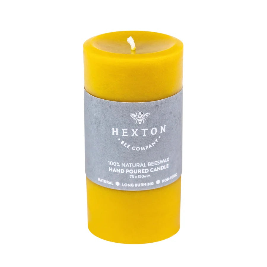 HEXTON BEES POURED BEESWAX CANDLE 75X150MM