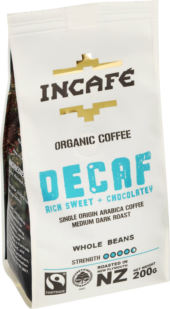 INCA FE DECAF COFFEE BEANS 200G – Simply Organic NZ