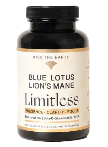 KISS THE EARTH LIMITLESS BLUE LOTUS & LIONS MANE CAPSULES 120