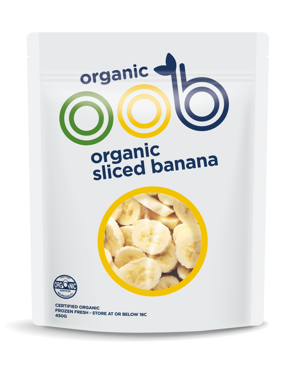 OOB ORGANIC SLICED FROZEN BANANA 450G