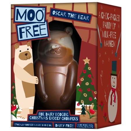 MOO FREE OSCAR THE BEAR MARBLED MILK CHOCOLATE 80G
