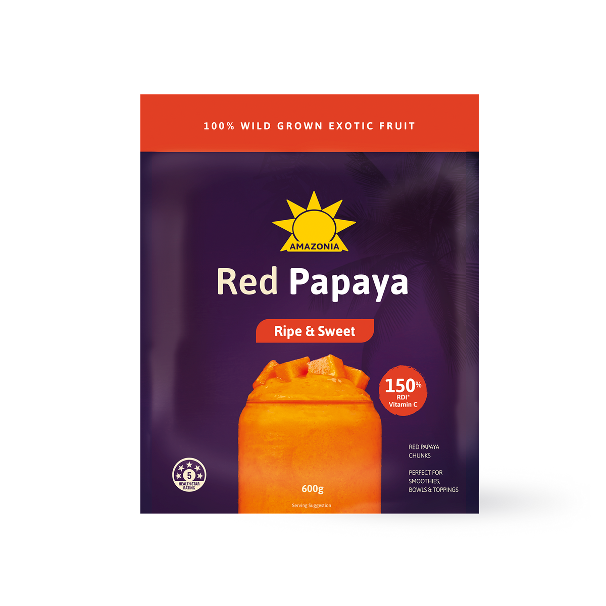 AMAZONIA RED PAPAYA CHUNKS 600G
