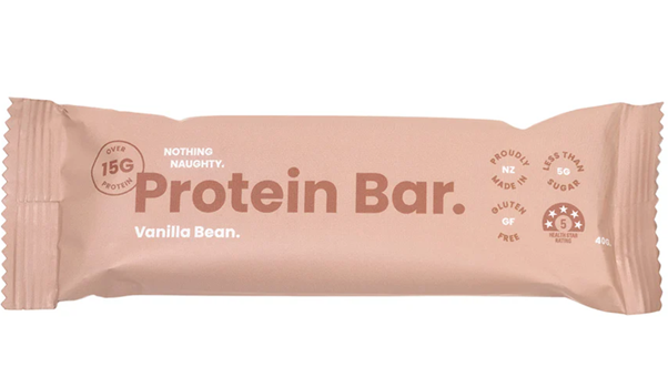 NOTHING NAUGHTY VANILLA BEAN PROTEIN BAR 40G