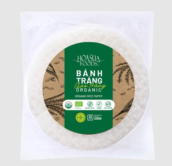 HOASUA FOODS ORGANIC WHITE RICE PAPER 200G