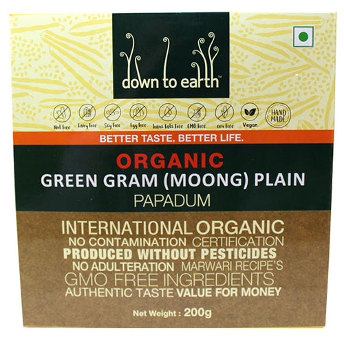 DOWN TO EARTH PLAIN PAPADUMS 200G