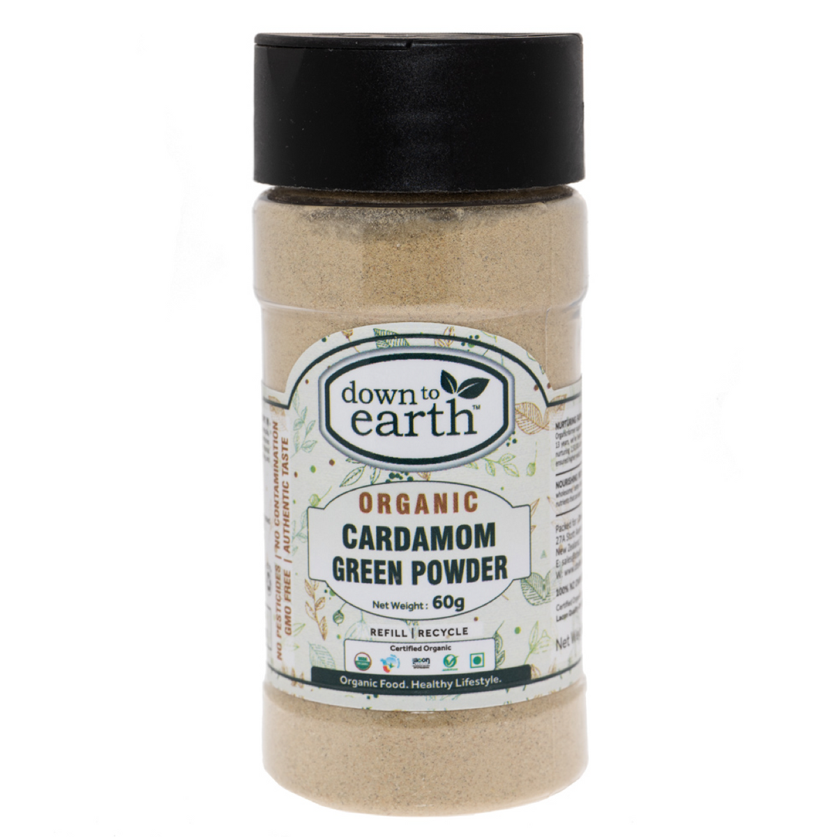 DOWN TO EARTHGREEN CARDAMOM POWDER 60G