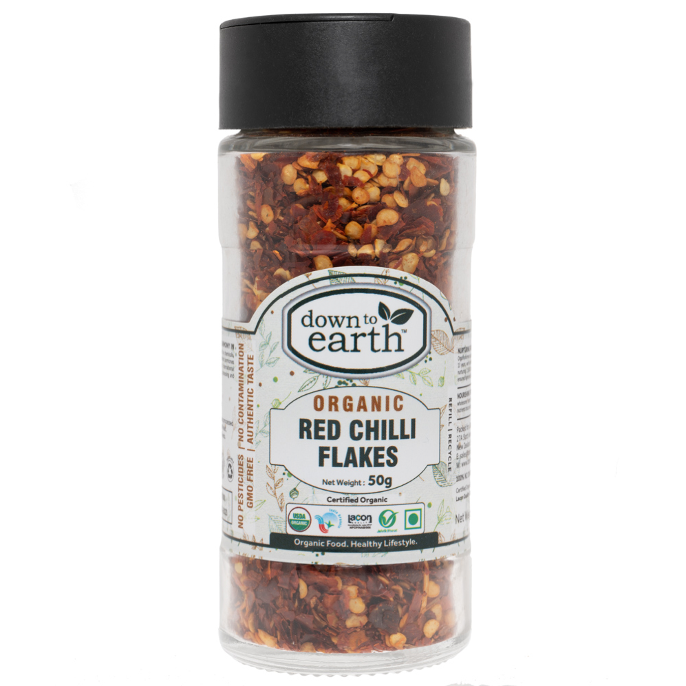 DOWN TO EARTH RED CHILLI FLAKES 50G
