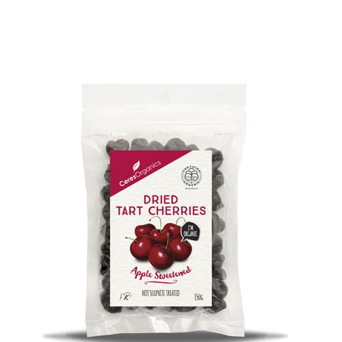 CERES ORGANIC TART DRIED CHERRIES APPLE JUICE SWEETENED 150G