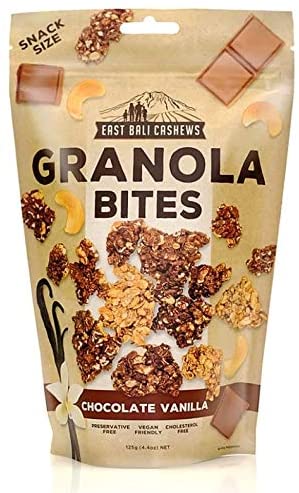 EAST BALI BASHEWS CHOCOLATE VANILLA GRANOLA BITES 125G