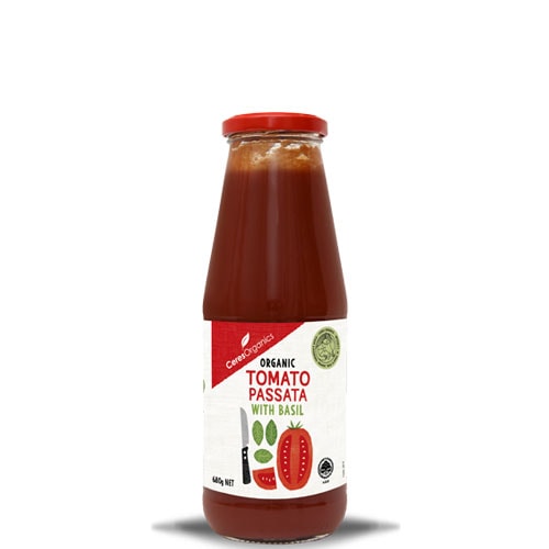 CERES ORGANIC TOMATO PASSATA WITH BASIL 680G