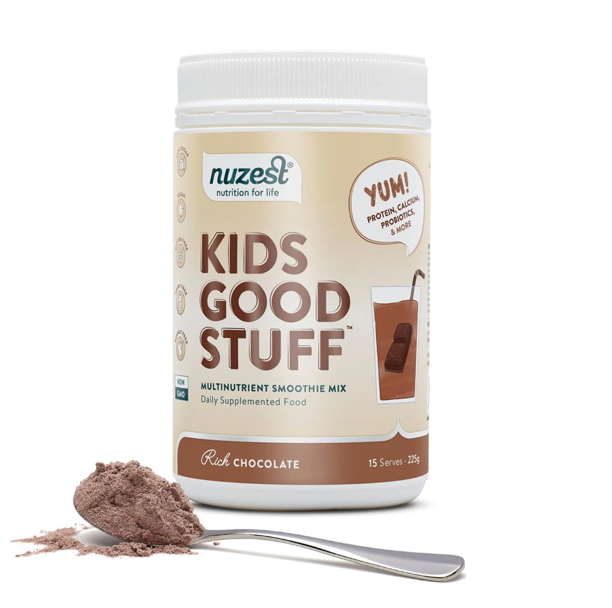 NUZEST KIDS GOOD GREEN STUFF CHOCOLATE 225G