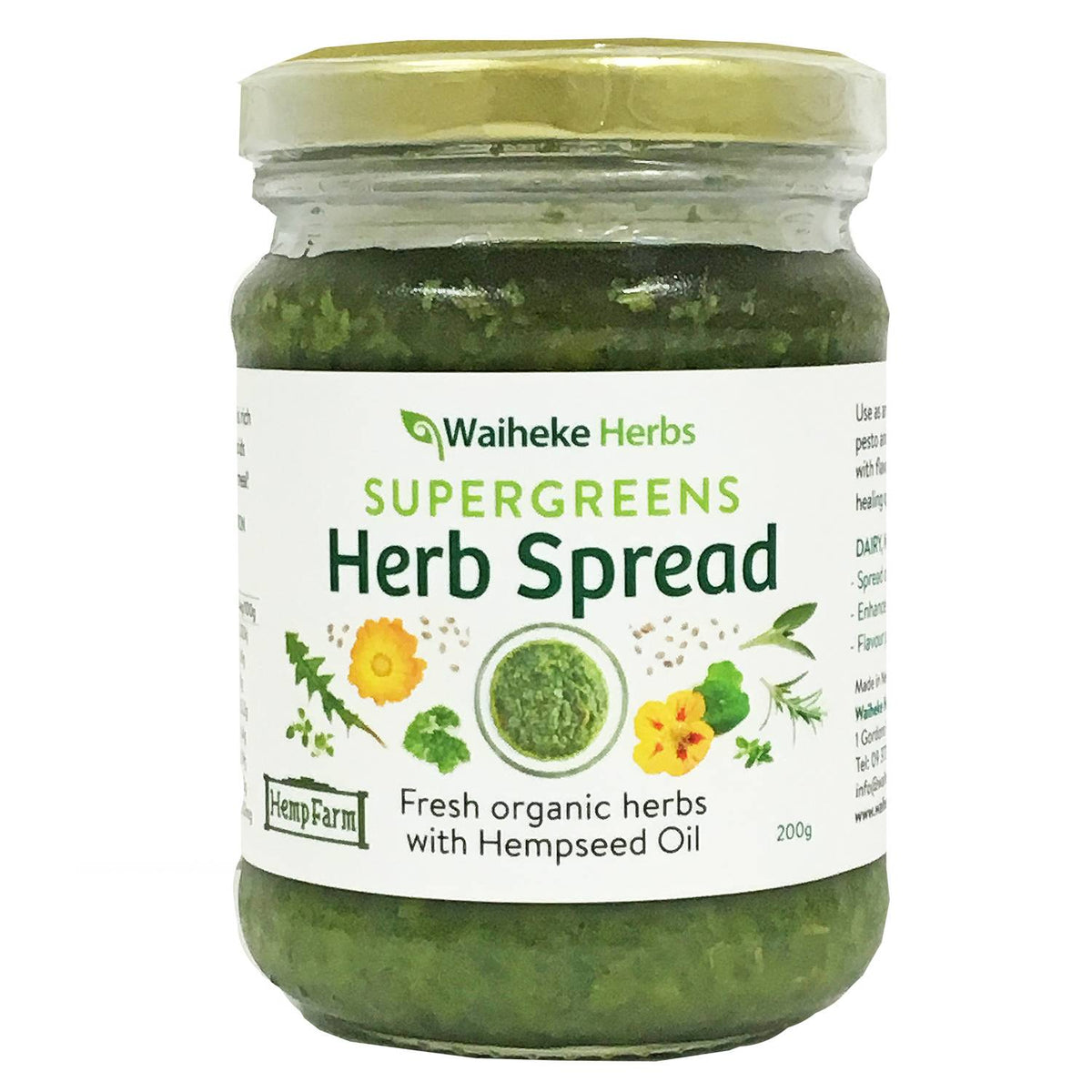 WAIHEKE HERB SPREAD SUPERGREEN 200G