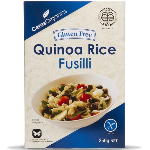 CERES ORGANIC QUINOA FUSILLI PASTA 250G