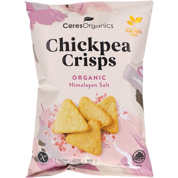 CERES BIO CHICKPEA CRISPS HIMALAYAN SALT 100G