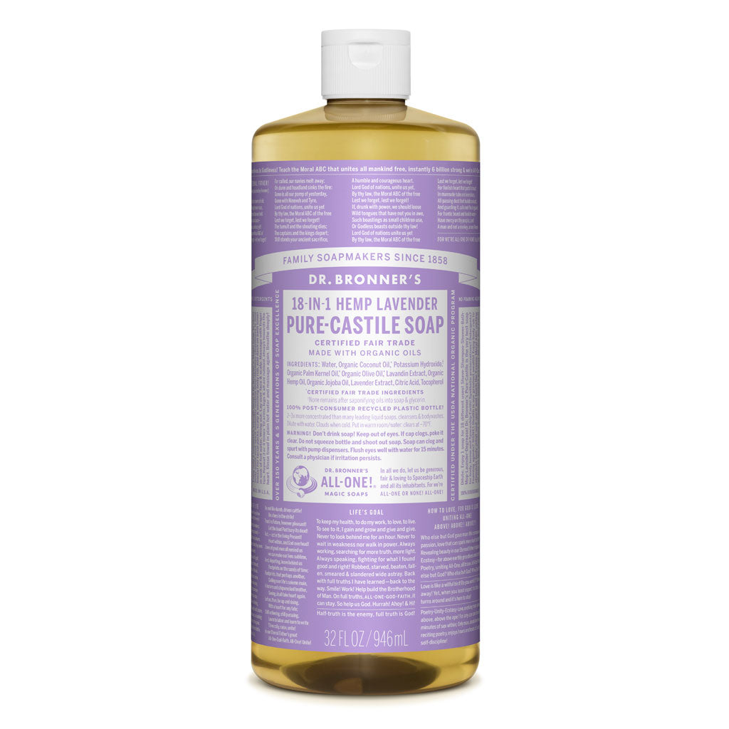 DR BRONNERS CASTILE LAVENDER LIQUID SOAP 946ML
