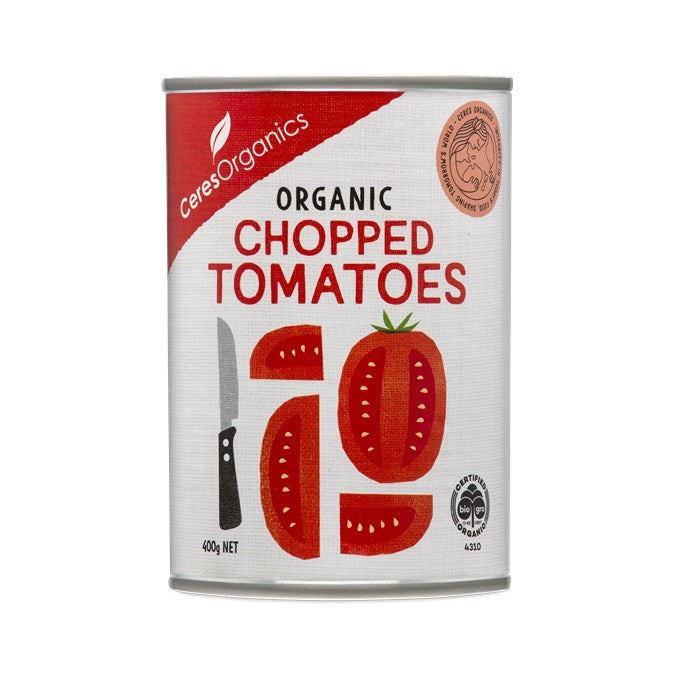 CERES ORGANIC CHOPPED TOMATOES CAN 400G