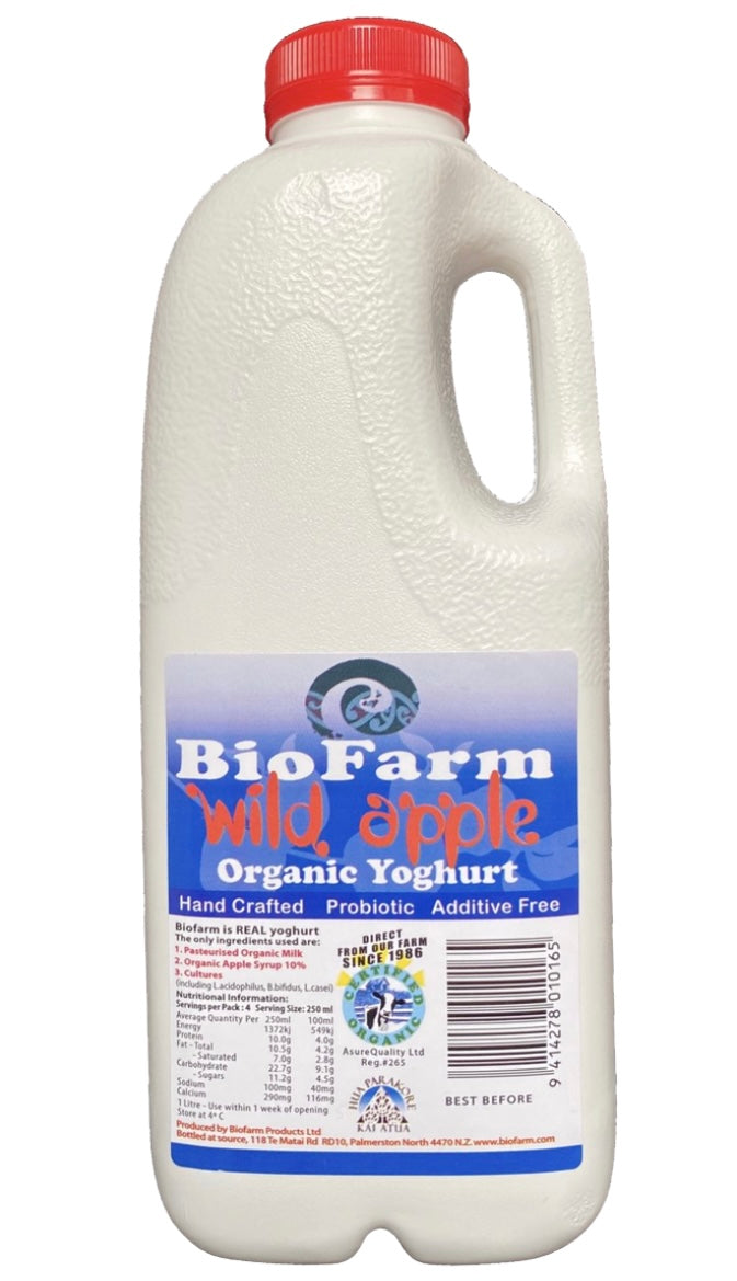 BIOFARM WILD APPLE YOGHURT 1L