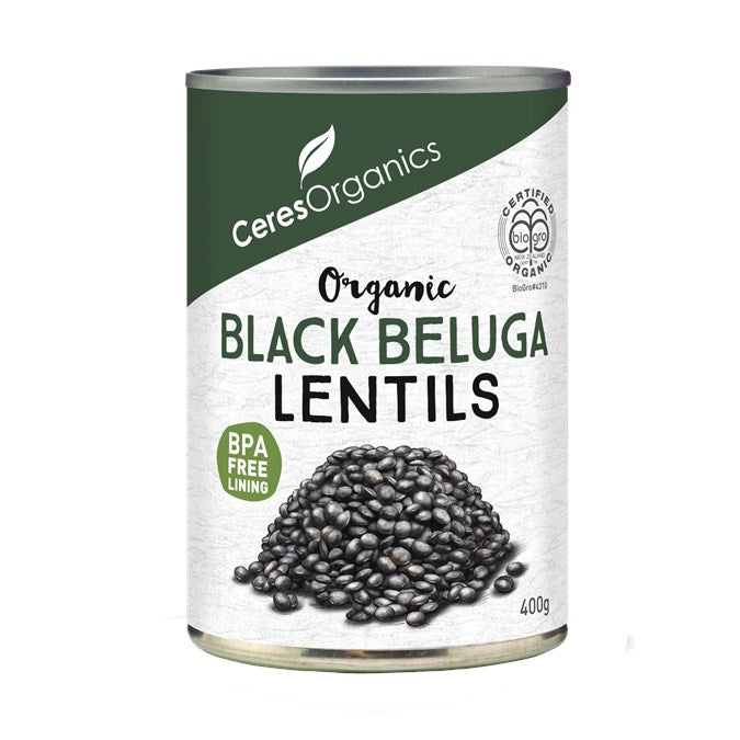 CERES ORGANIC BLACK BELUGA LENTILS CAN 400G