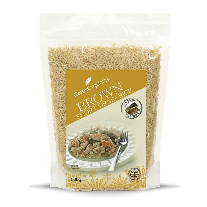 CERES ORGANIC BROWN SHORT GRAIN RICE 500G