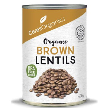 CERES ORGANIC BROWN LENTILS CAN 400G