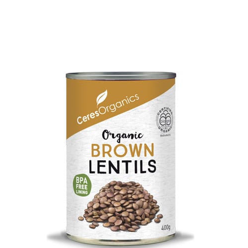CERES ORGANIC BROWN LENTILS CAN 400G
