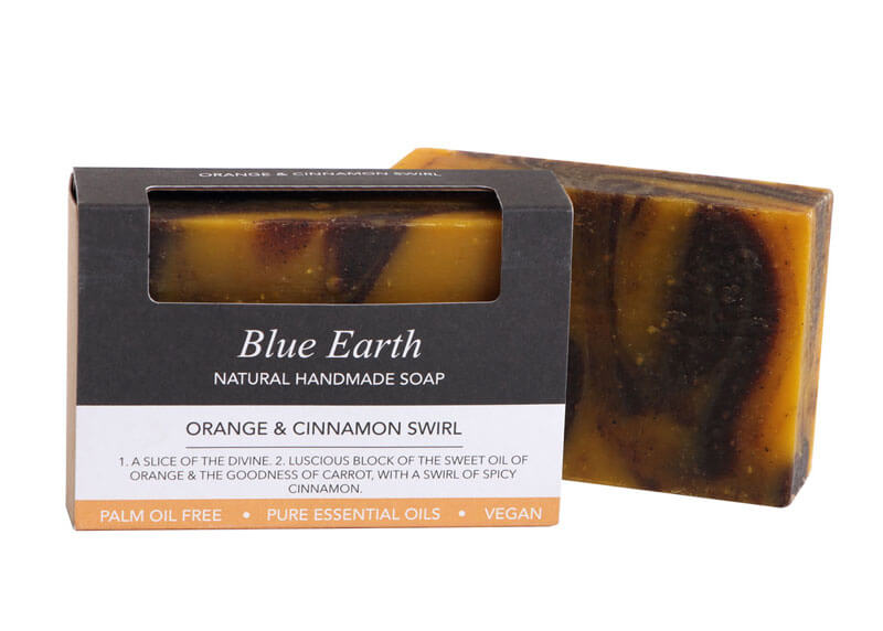 BLUE EARTH ORANGE & CINNAMON SWIRL SOAP BAR