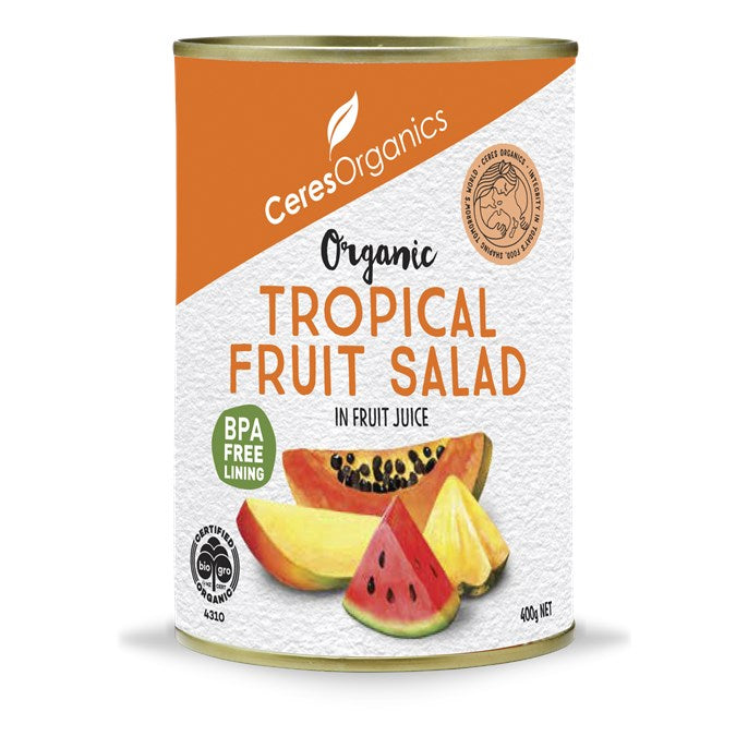 CERES ORGANIC TROPICAL FRUIT CAN 400G