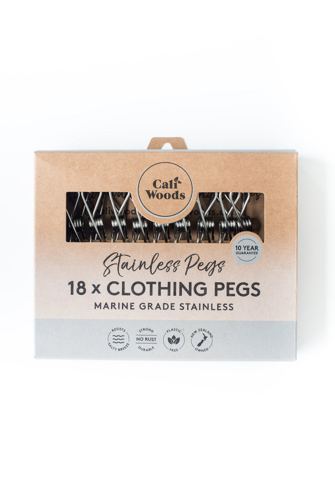CALIWOODS STAINLESS STEEL CLOTHING PEGS 18s
