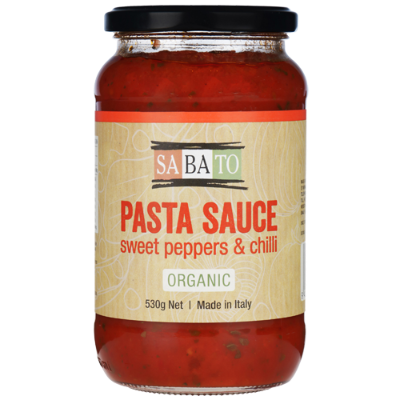 SABATO ORGANIC PASTA SAUCE PEPPERS 530G