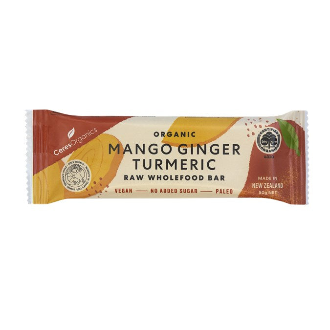 CERES ORGANIC RAW BAR MANGO TURMERIC 50G