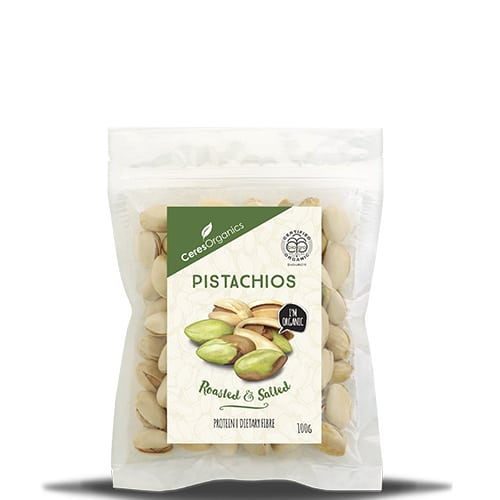 CERES ORGANICS ROASTED SALTED PISTACHIO 100G