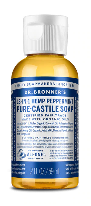 DR BRONNERS CASTILE LIQUID PEPPERMINT SOAP 59ML