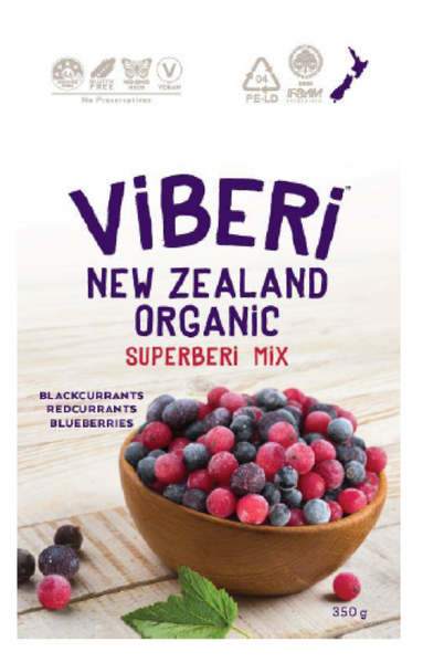 VIBERI FROZEN SUPER BERRY MIX 350G – Simply Organic NZ