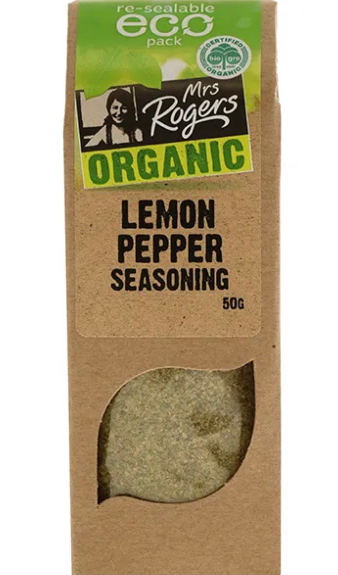 MRS ROGERS ORGANIC LEMON PEPPER SEASONING 50G