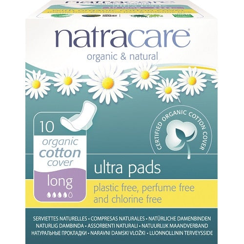 NATRACARE PADS ULTRA WITH WINGS LONG 10 PACK