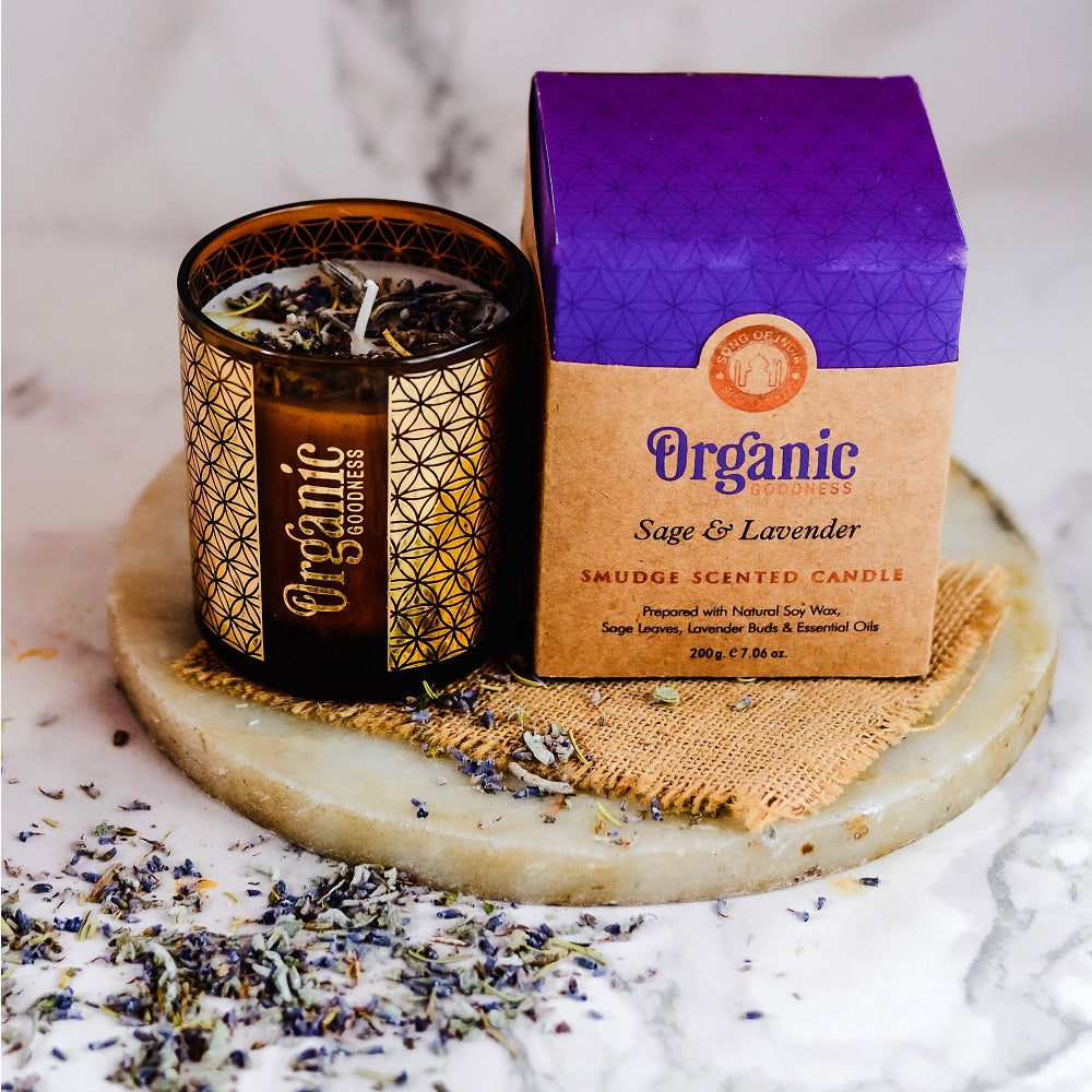 ORGANIC GOODNESS BOXED CANDLE SAGE & LAVENDER