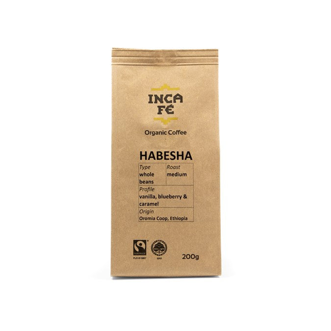 INCA FE BIO BEANS HABESHA 200G – Simply Organic NZ