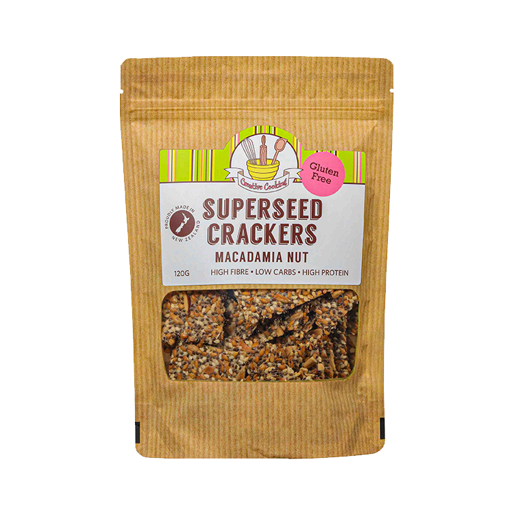 CREATIVE COOKING MACADAMIA SUPER SEED CRACKERS 120G