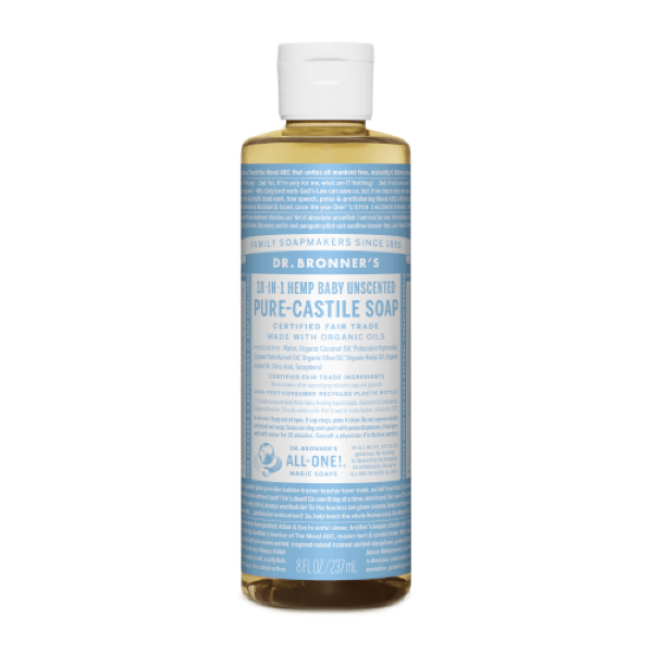 DR BRONNERS CASTILE BABY UNSCENTED LIQUID SOAP 237ML