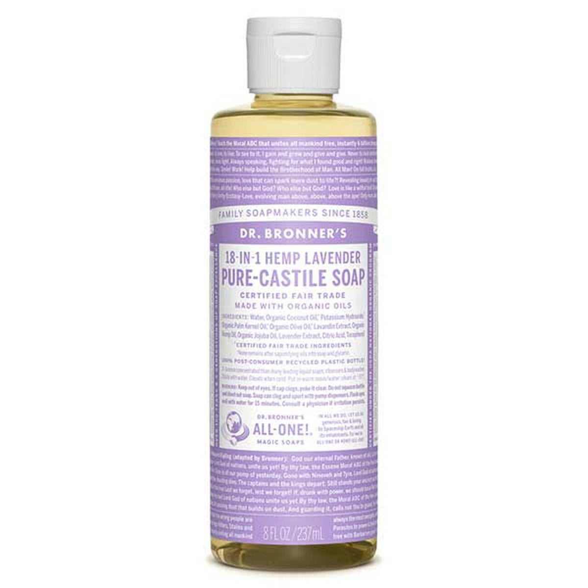 DR BRONNERS CASTILE LAVENDER LIQUID SOAP 237ML