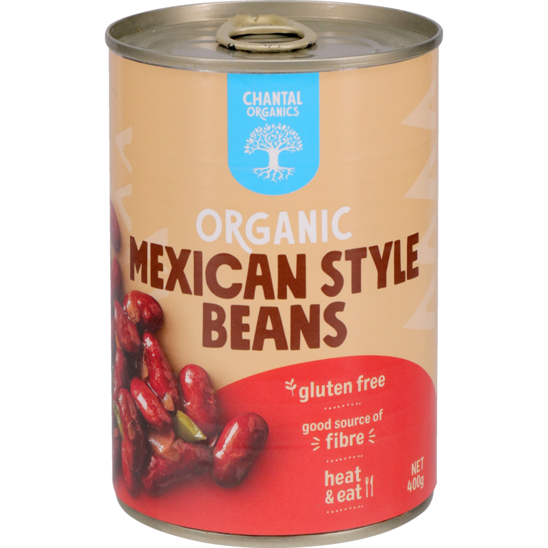 CHANTAL ORGANIC MEXICAN STYLE BEANS CAN 400G