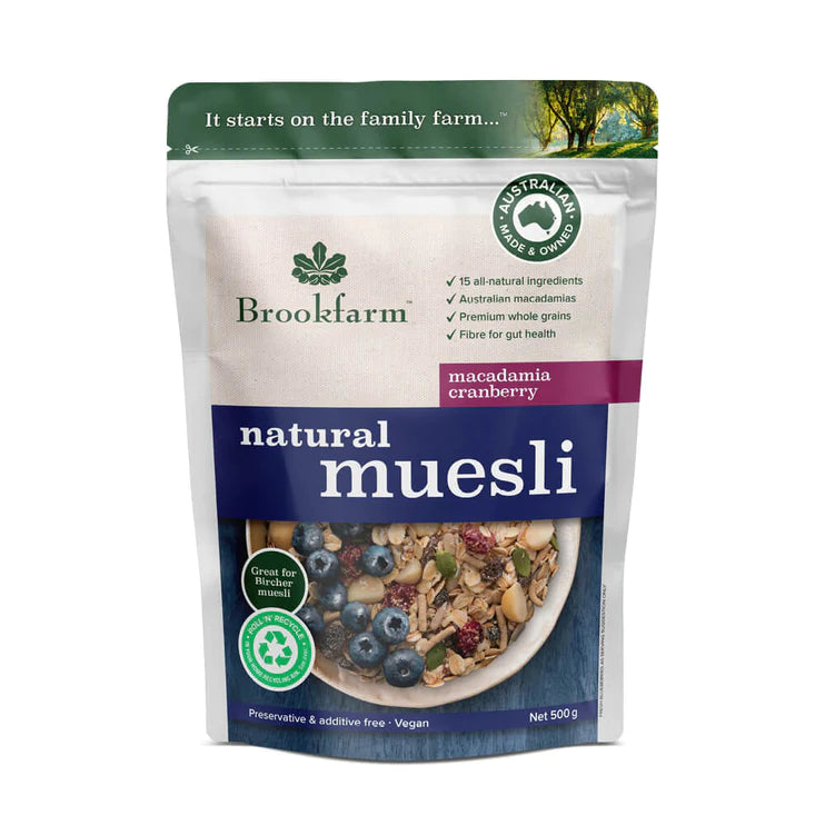 BROOKFARM NATURAL MUESLI 500G