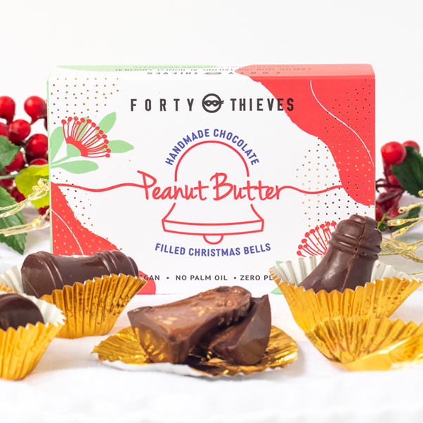 FORTY THIEVES PEANUT BUTTER FILLED CHOCOLATE BELLS 80G
