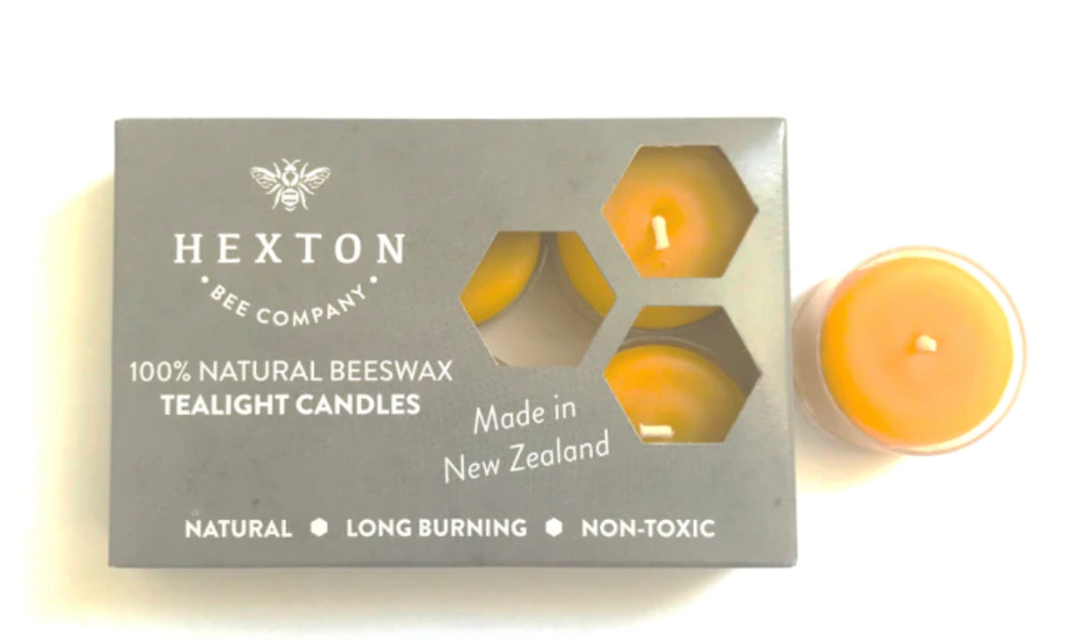 HEXTON BEES BEESWAX TEALIGHTS 6PK