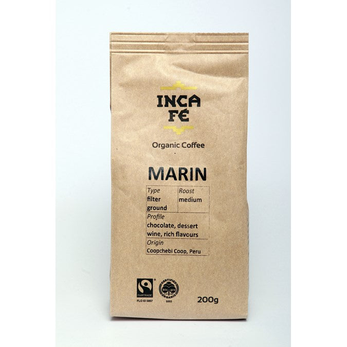 INCA FE FILTER PLUNGER MARIN ESTATE COFFEE 200G – Simply Organic NZ