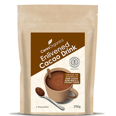 CERES ORGANIC ENLIVENED CACAO DRINK 250G