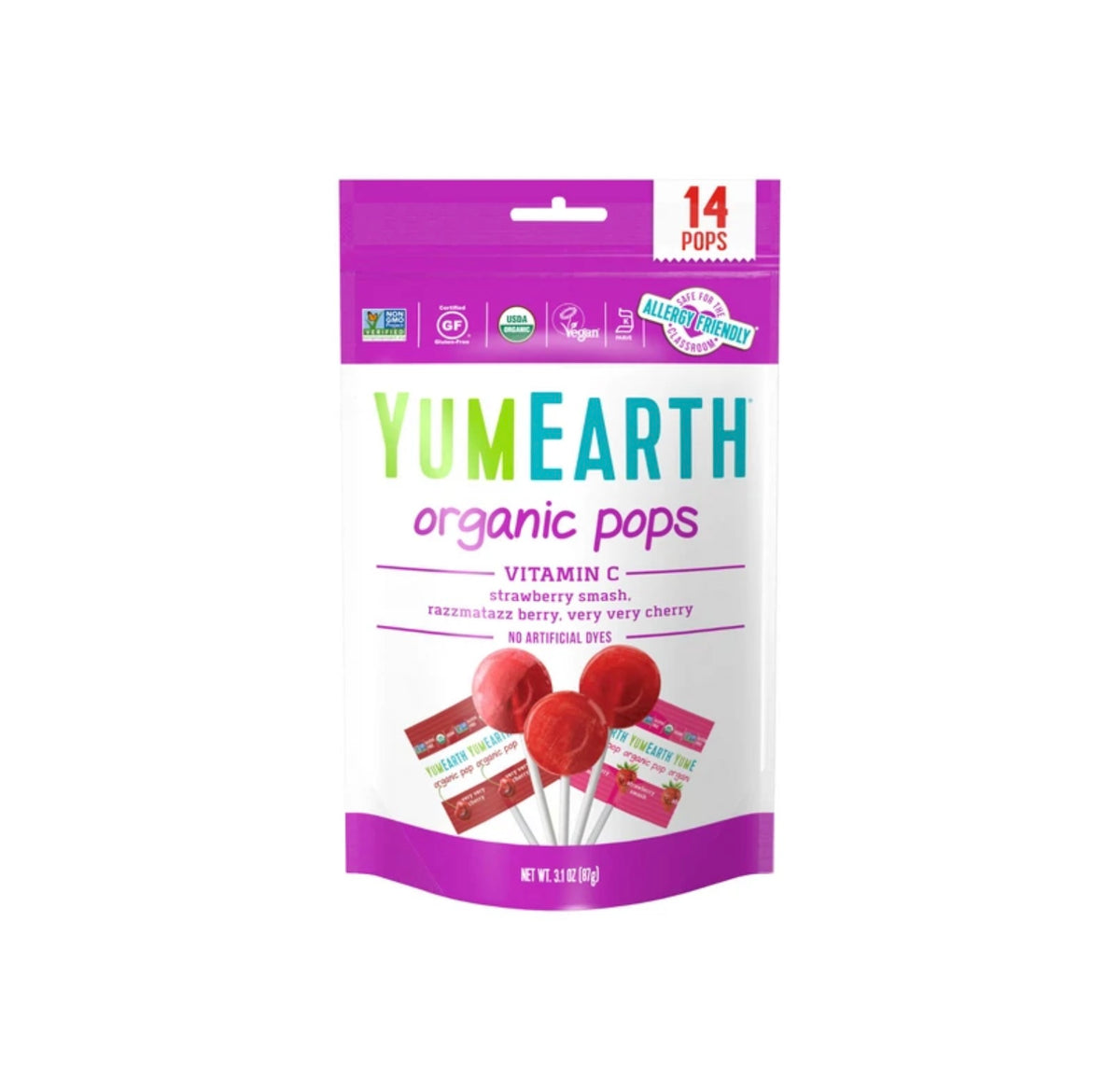 YUM EARTH LOLLIPOPS VITAMIN C 87G