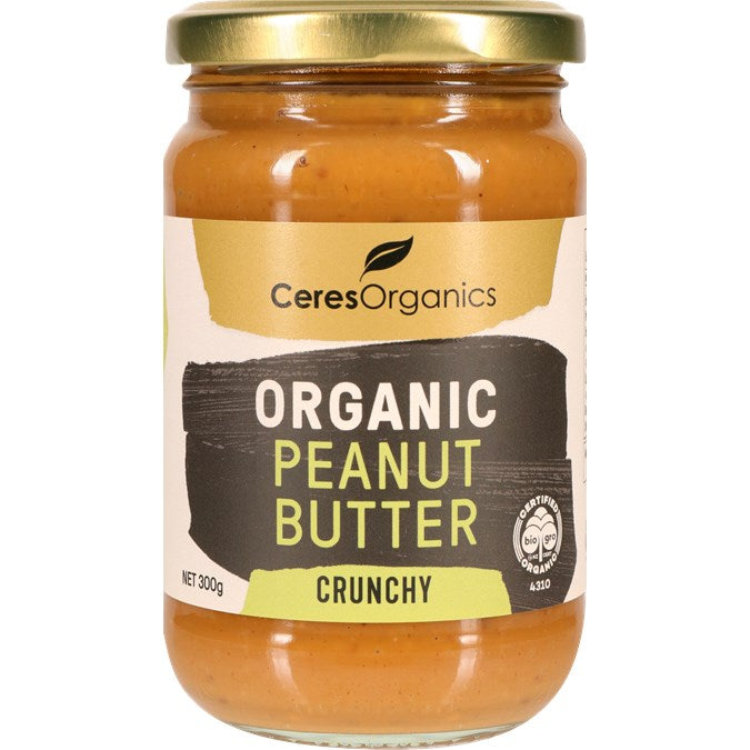 CERES ORGANIC CRUNCHY PEANUT BUTTER 300G