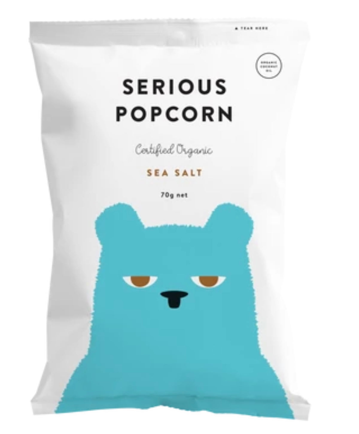 SERIOUS FOODS POPCORN SEA SALT 70G